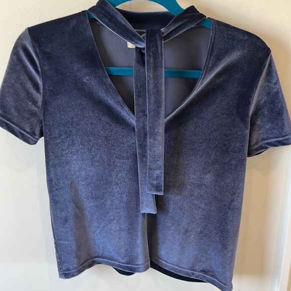 Madewell blue velvet shirt - Picture 3 of 4